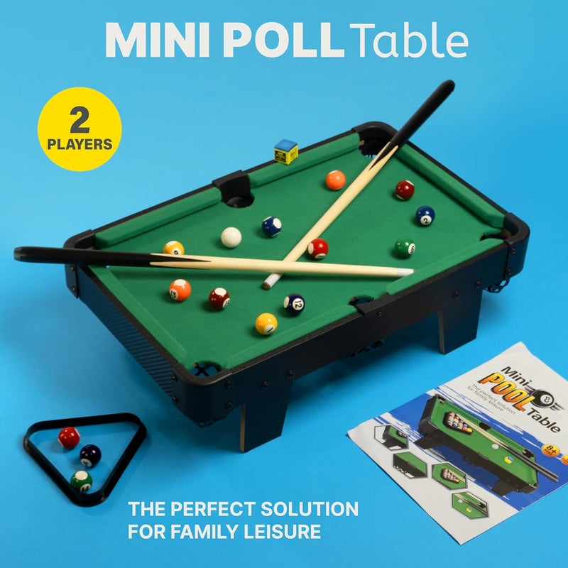 Queensell Mini Pool Table for All Family – 20-Inch Small Pool Table, Tabletop Billiard Table for Family Game Nights - Image 4